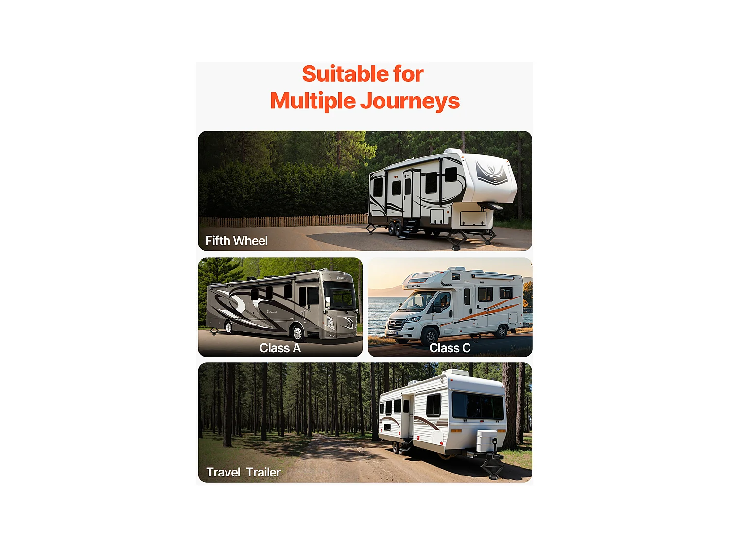 Patin de Nivellement SucceBuy pour Camping-car 4PCs, Patin pour Vérin Stabilisateur de Caravane Charge 2,3 T Chacun, Grande Surface de Stabilisation