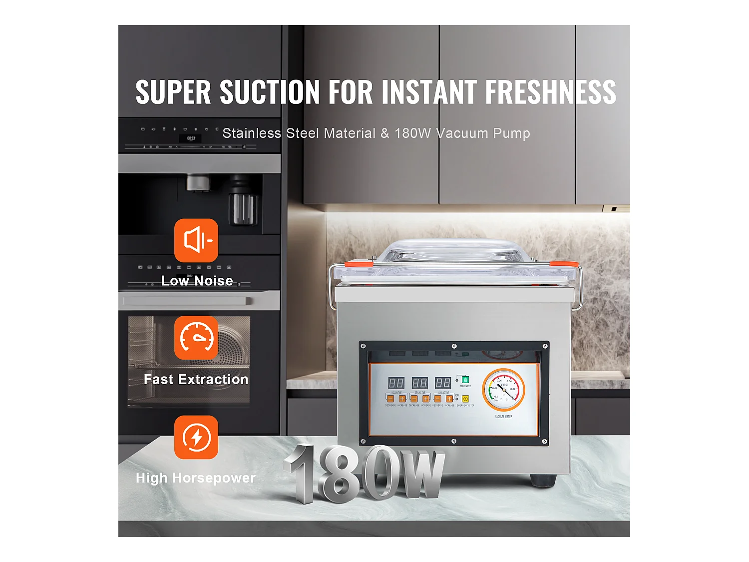 SucceBuy Machine à Emballer sous Vide à Chambre 320 W Machine d'Emballage sous Vide Taille Compacte 32cm dans la Cuisine et pour un Usage Commercial