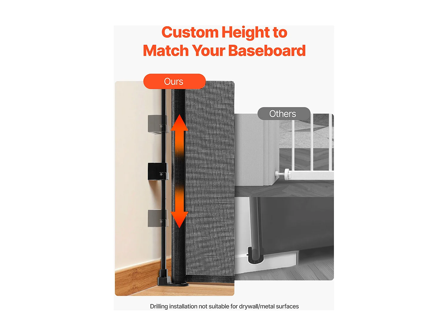 Barrière de Sécurité SucceBuy Extensible, Clôture en Maille 145 cm de Large et 98 cm de Haut, Barrière Rétractable pour Animaux de Compagnie