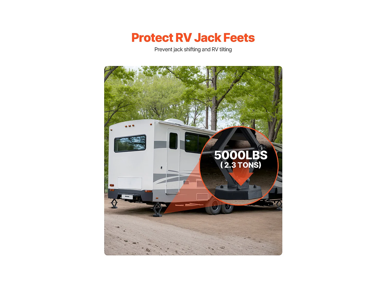 Patin de Nivellement SucceBuy pour Camping-car 4PCs, Patin pour Vérin Stabilisateur de Caravane Charge 2,3 T Chacun, en Caoutchouc, Idéal pour Voyage