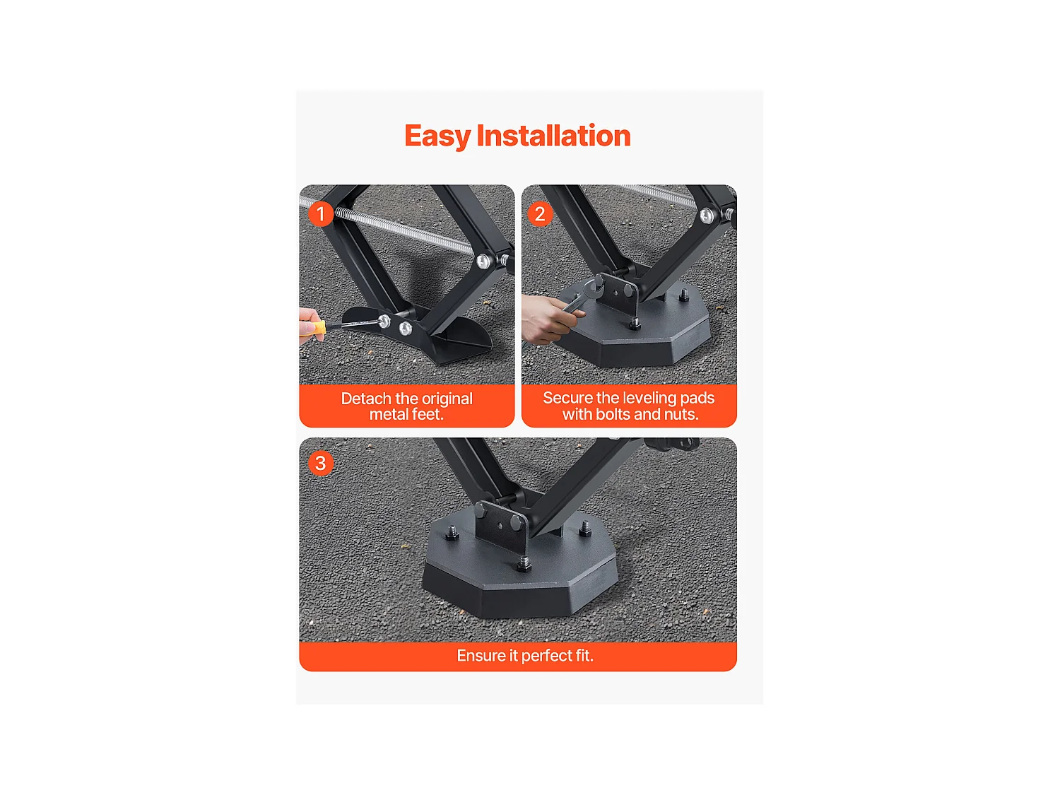 Patin de Nivellement SucceBuy pour Camping-car 4PCs, Patin pour Vérin Stabilisateur de Caravane Charge 2,3 T Chacun, en Caoutchouc, Idéal pour Voyage