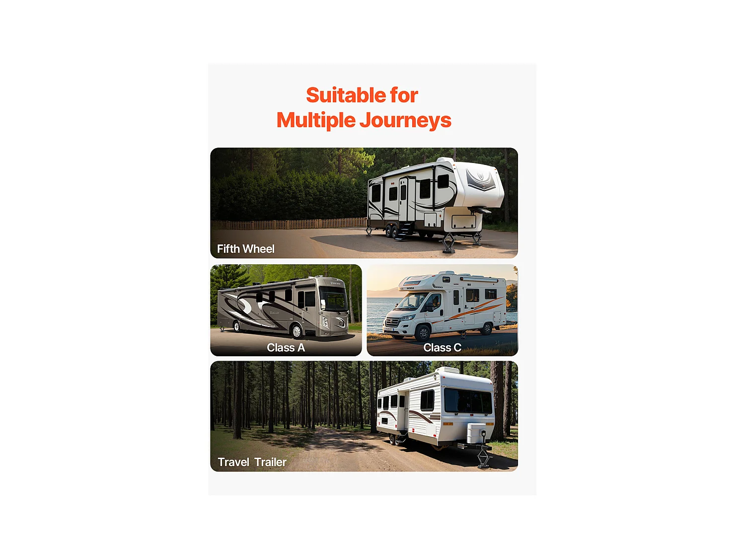 Patin de Nivellement SucceBuy pour Camping-car 4PCs, Patin pour Vérin Stabilisateur de Caravane Charge 2,3 T Chacun, en Caoutchouc, Idéal pour Voyage