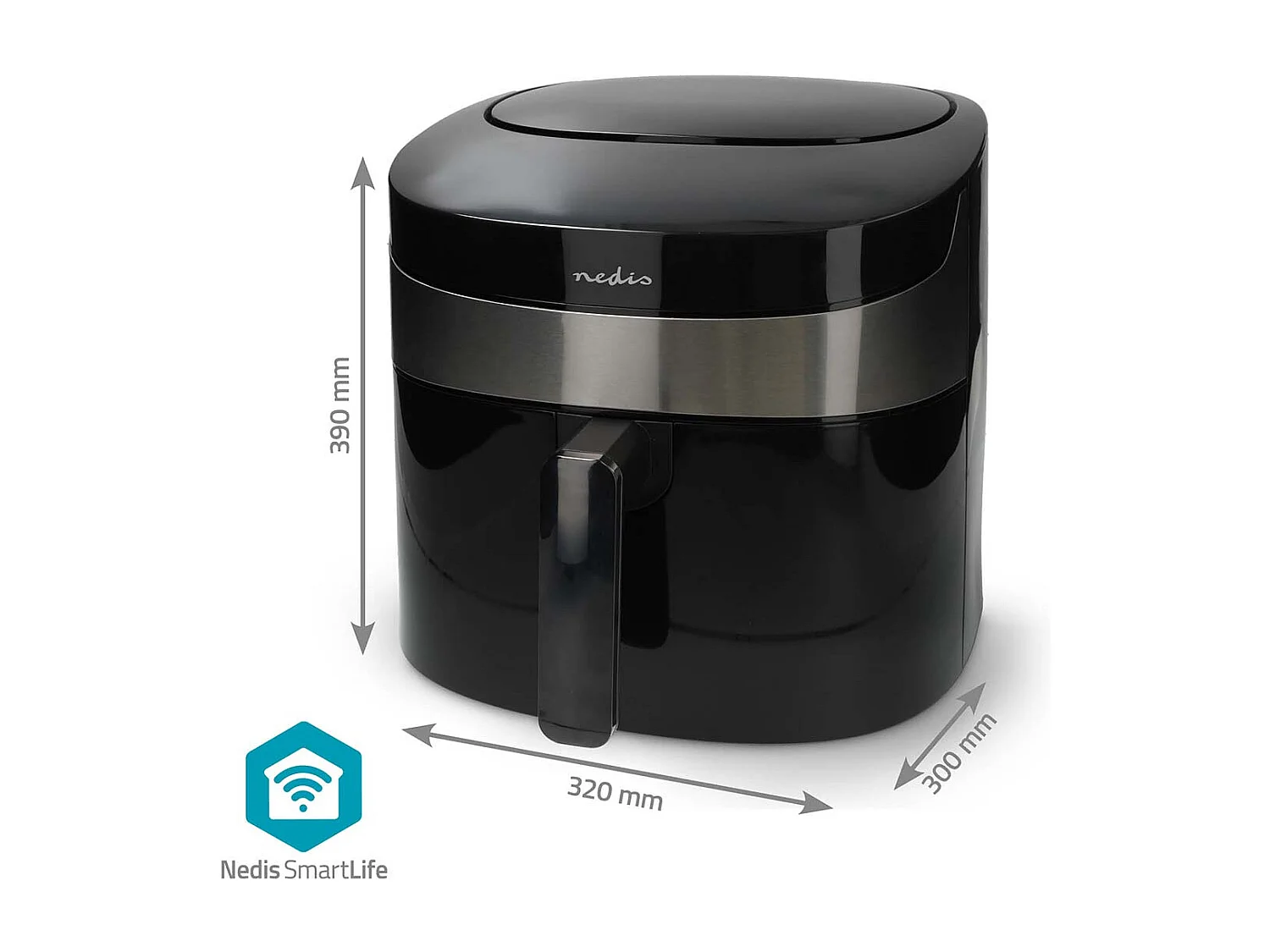 Nedis Friteuse à air chaud smart life - wi-fi - noir - kaaf180bkw