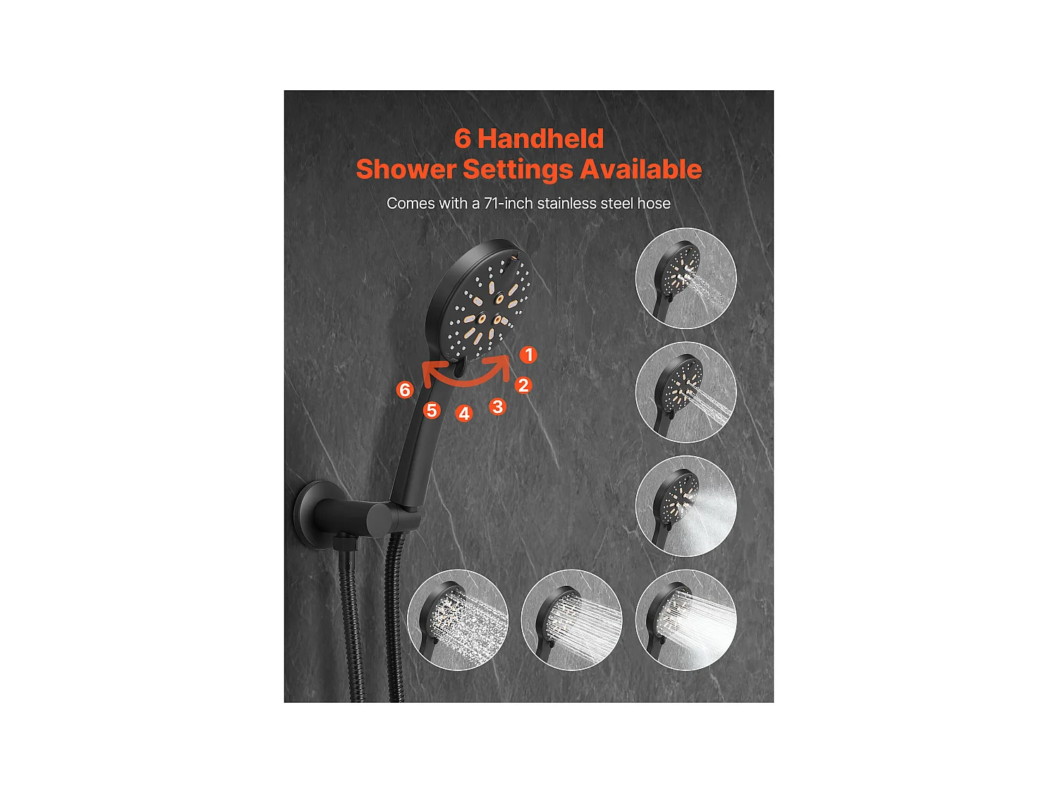 Colonne de Douche SucceBuy Ensemble de Douche avec Pommeau de Douche Rond Effet Pluie de 305 mm et Douchette à Main, Système de Douche Mural avec Garniture