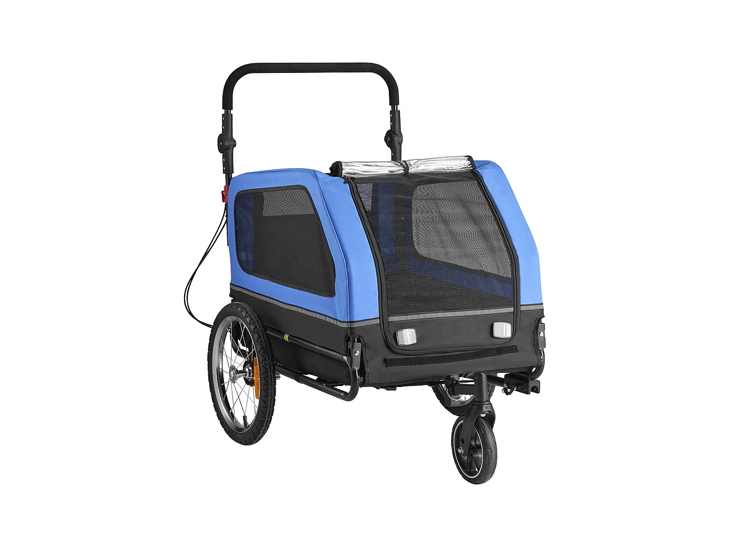 Remorque vélo SucceBuy pour Chien, Charge 40 kg, Poussette d'Animaux de Compagnie 2 en 1, Cadre Pliable Facile avec Roue à Dégagement Rapide