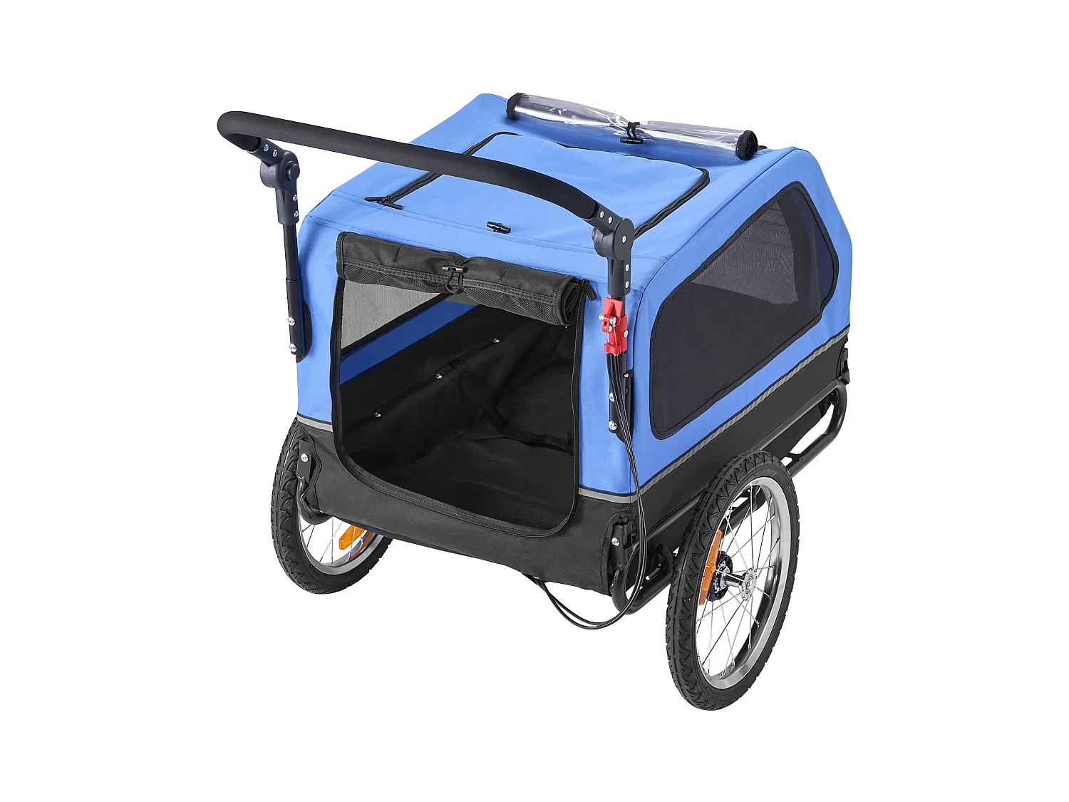 Remorque vélo SucceBuy pour Chien, Charge 40 kg, Poussette d'Animaux de Compagnie 2 en 1, Cadre Pliable Facile avec Roue à Dégagement Rapide