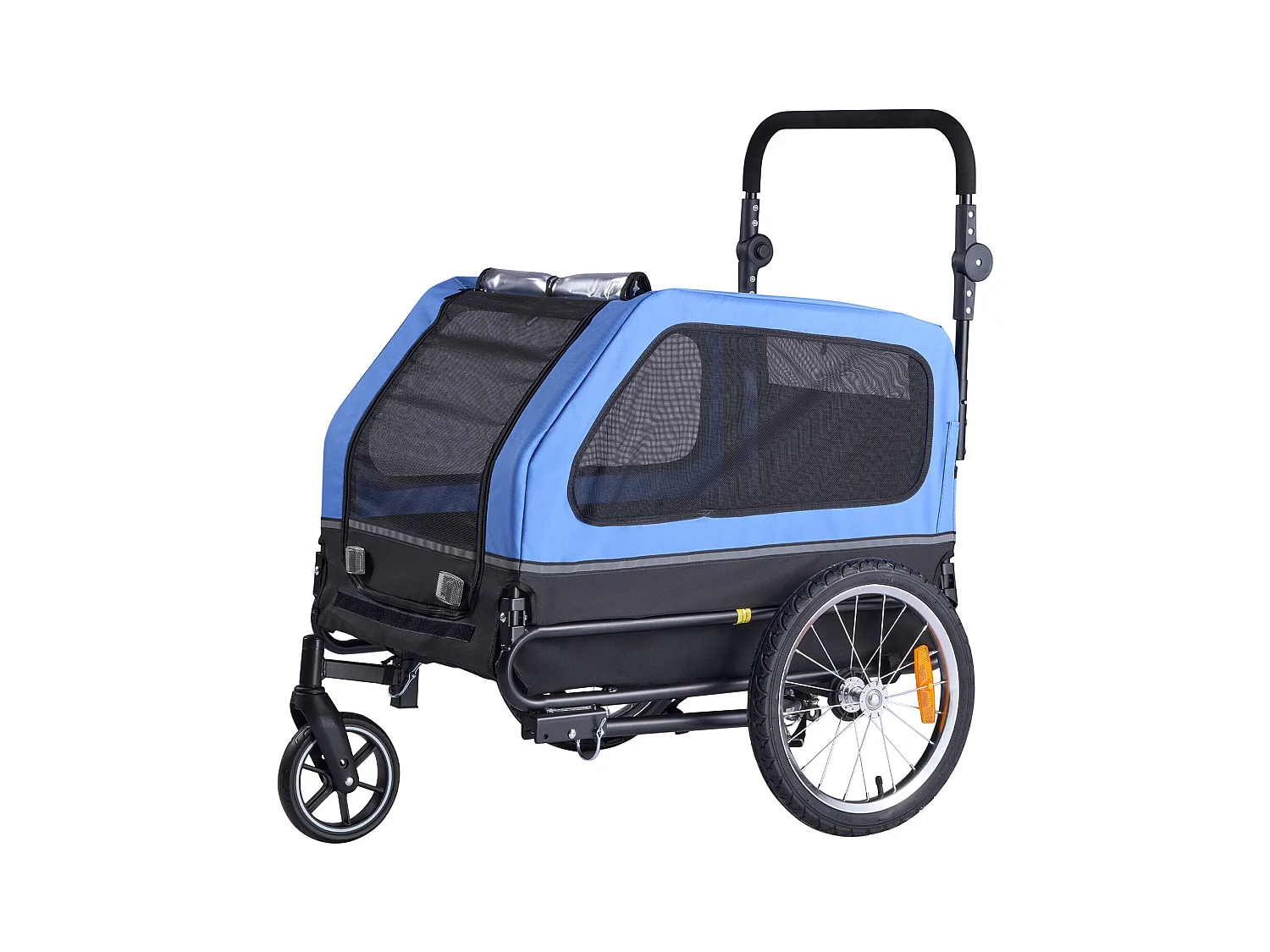 Remorque vélo SucceBuy pour Chien, Charge 40 kg, Poussette d'Animaux de Compagnie 2 en 1, Cadre Pliable Facile avec Roue à Dégagement Rapide