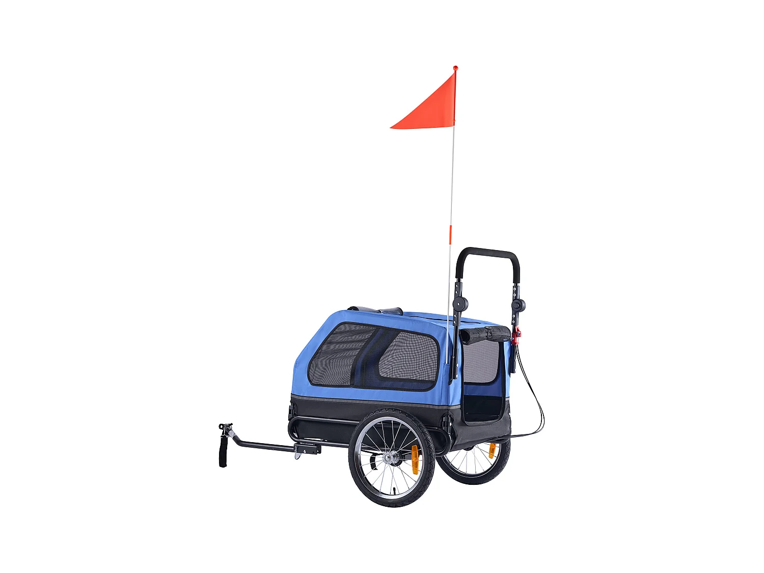 Remorque vélo SucceBuy pour Chien, Charge 40 kg, Poussette d'Animaux de Compagnie 2 en 1, Cadre Pliable Facile avec Roue à Dégagement Rapide