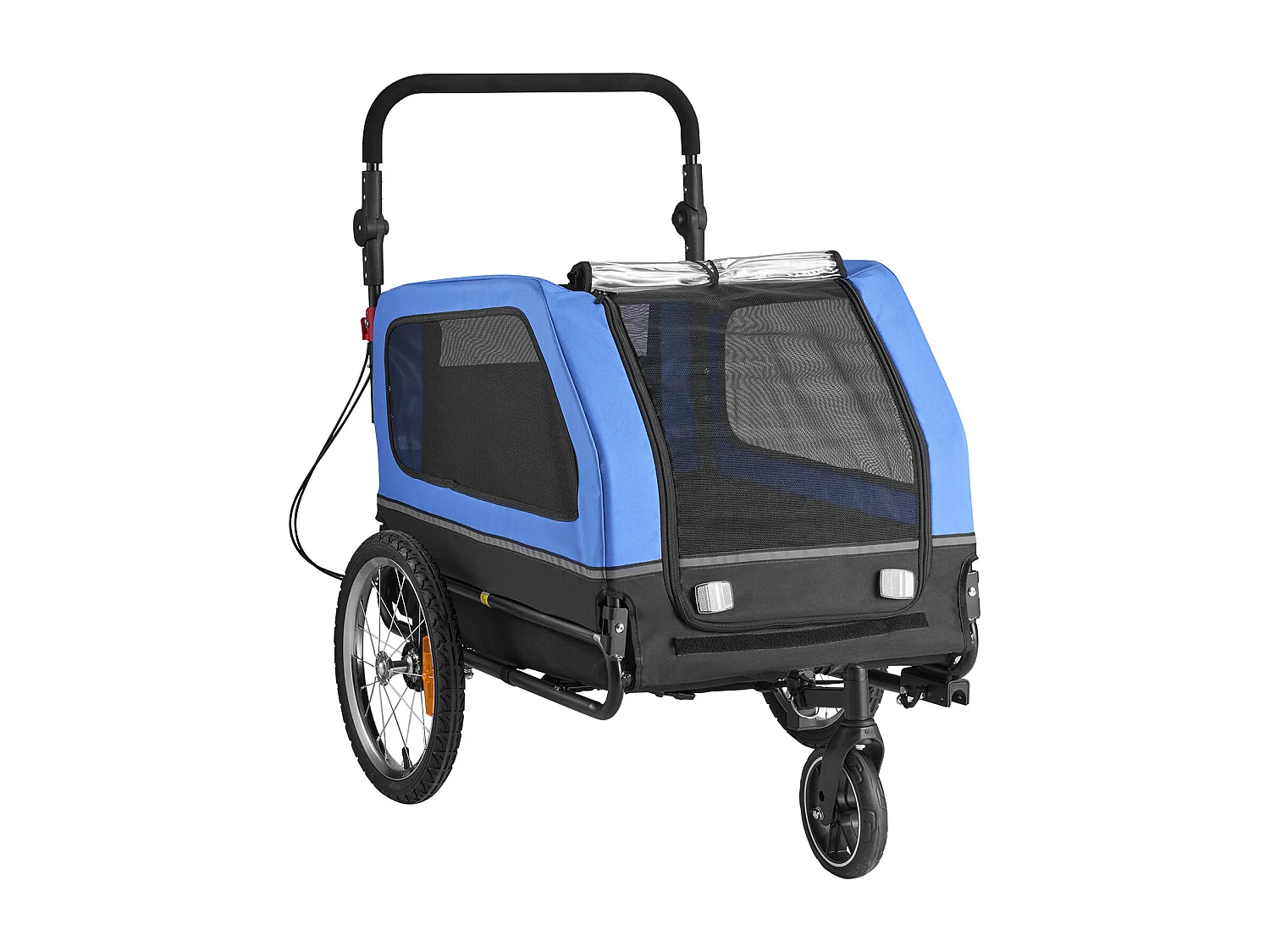 Remorque vélo SucceBuy pour Chien, Charge 40 kg, Poussette d'Animaux de Compagnie 2 en 1, Cadre Pliable Facile avec Roue à Dégagement Rapide