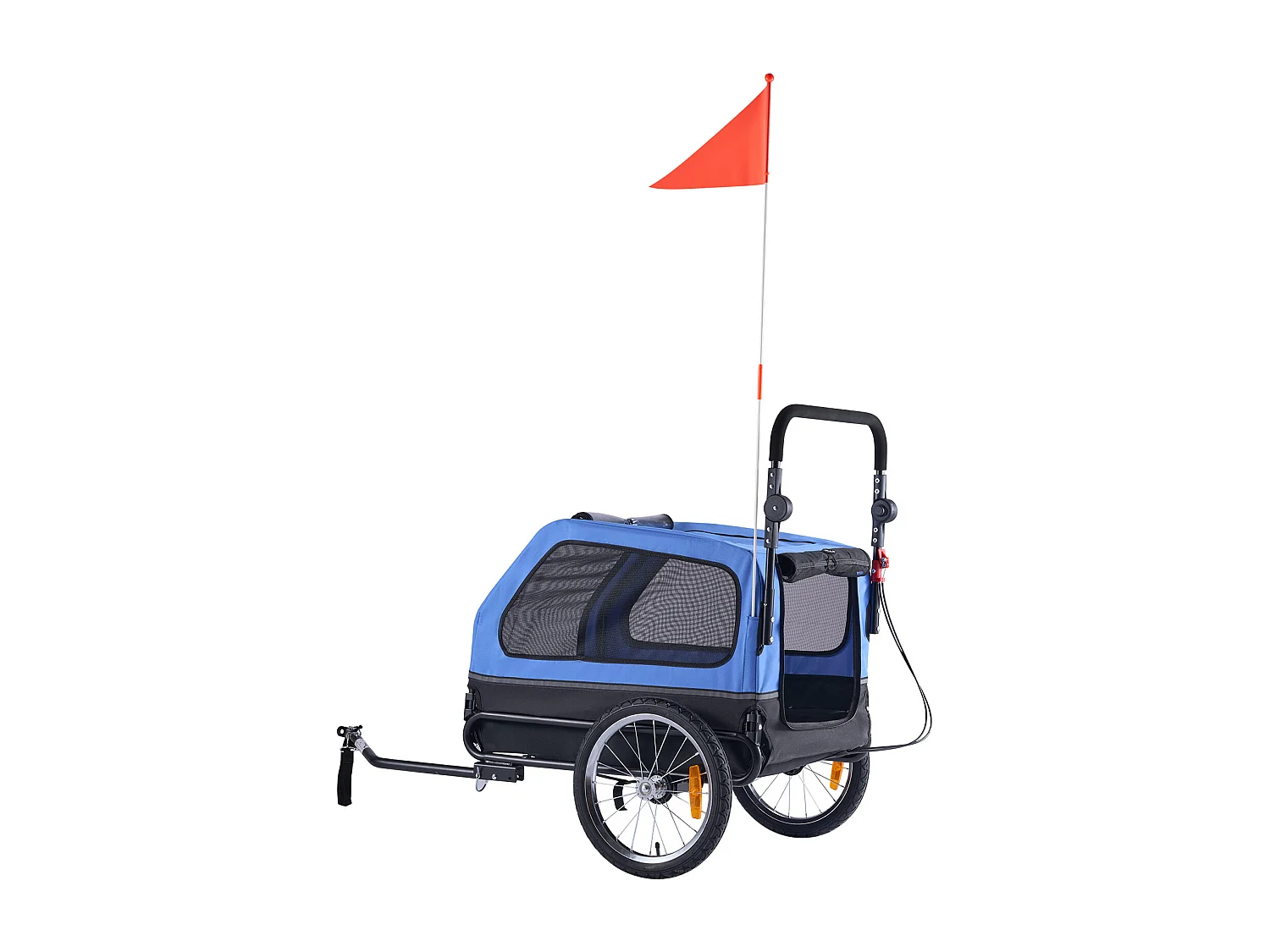 Remorque vélo SucceBuy pour Chien, Charge 40 kg, Poussette d'Animaux de Compagnie 2 en 1, Cadre Pliable Facile avec Roue à Dégagement Rapide