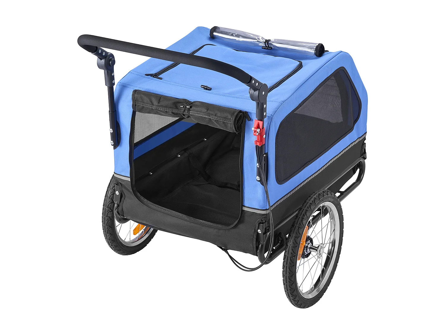 Remorque vélo SucceBuy pour Chien, Charge 40 kg, Poussette d'Animaux de Compagnie 2 en 1, Cadre Pliable Facile avec Roue à Dégagement Rapide