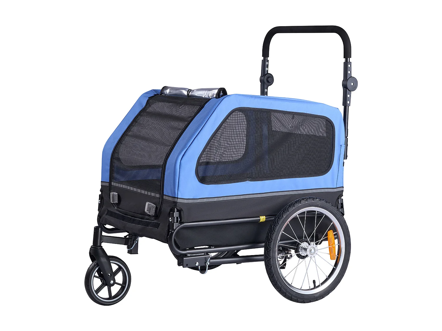 Remorque vélo SucceBuy pour Chien, Charge 40 kg, Poussette d'Animaux de Compagnie 2 en 1, Cadre Pliable Facile avec Roue à Dégagement Rapide