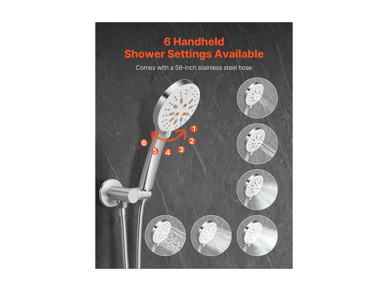 Kolumna Prysznicowa SucceBuy Zestaw Natryskowy, System Natryskowy z Deszczownicą, Okrągłą Głowicą Prysznicową 254 mm, Prysznicem Ręcznym i Zestawem Wykończeniowym