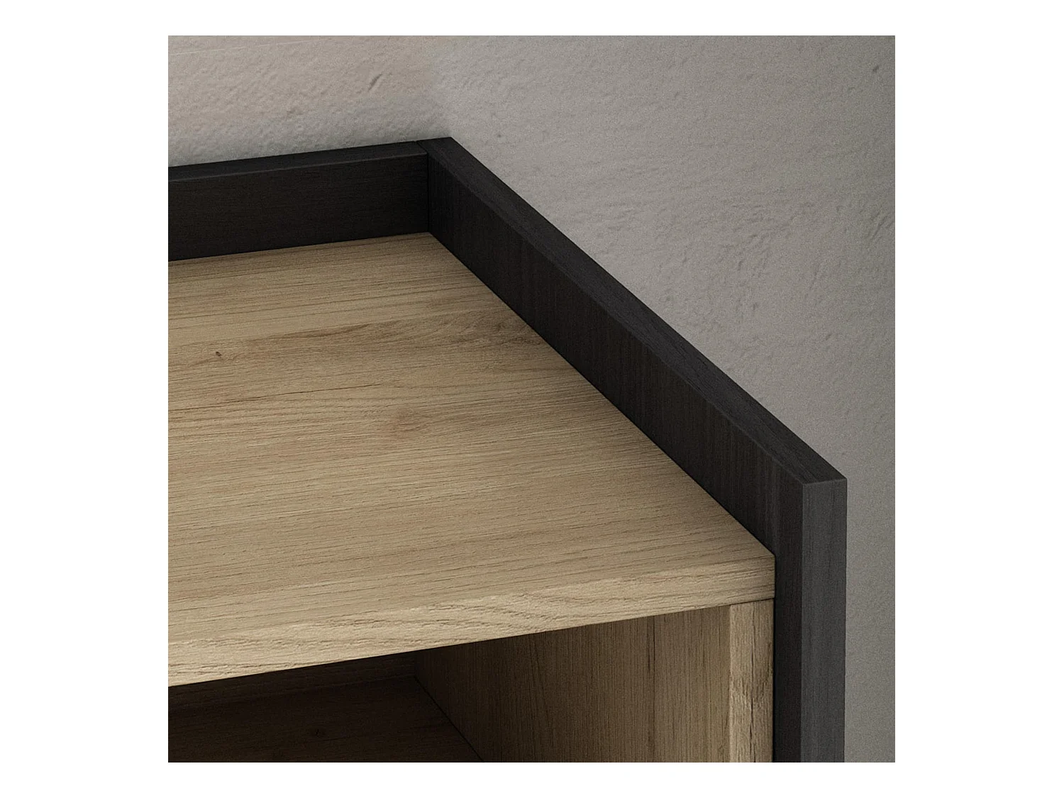 Credenza, Mobile, Cucina, 156x80x37 cm, 3 Porte, grande stoccaggio, Rovere e nero