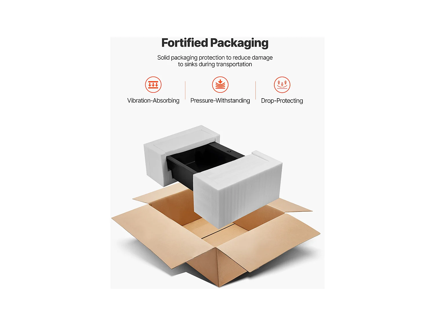 Évier de Cuisine SucceBuy Moderne en Granit de 83,8 cm, Évier à Poser à Large Cuve Simple, Bac à Laver Encastrable avec Accessoires Multiples