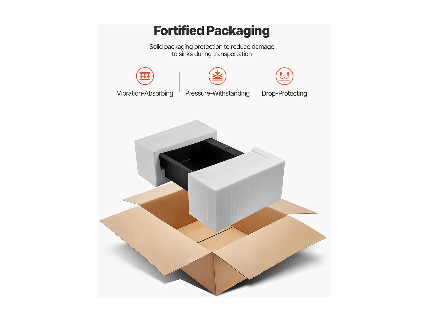 Évier de Cuisine SucceBuy Moderne en Granit de 83,8 cm, Évier à Poser à Large Cuve Simple, Bac à Laver Encastrable avec Accessoires Multiples