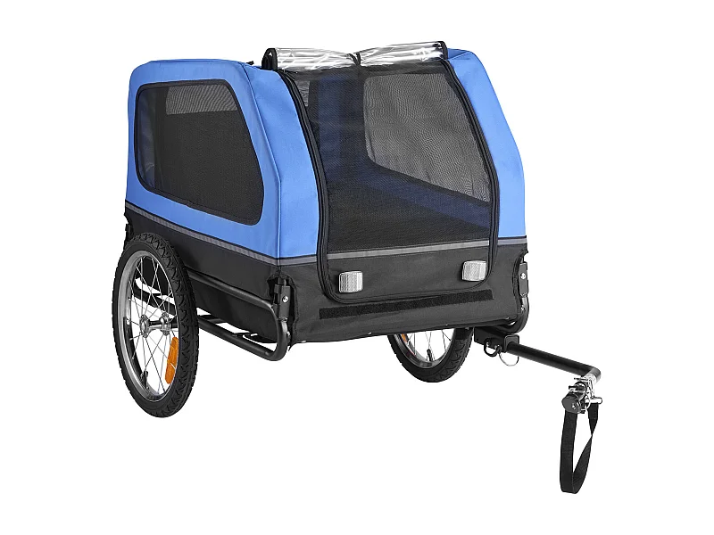 Remorque vélo SucceBuy pour Chien, Charge 40 kg, Porte Animaux de Compagnie de Vélos, Cadre Pliable Facile avec Roue à Dégagement Rapide, Réflecteur