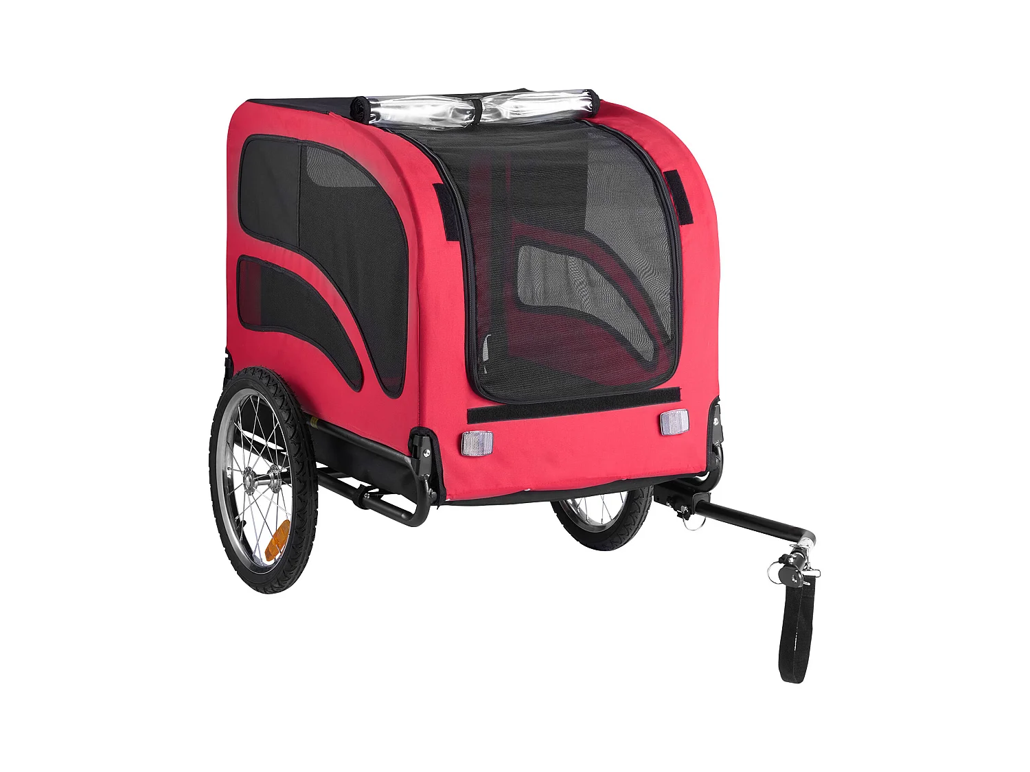 Remorque vélo SucceBuy pour Chien, Charge 45 kg, Porte Animaux de Compagnie de Vélos, Cadre Pliable Facile avec Roue à Dégagement Rapide, Réflecteur