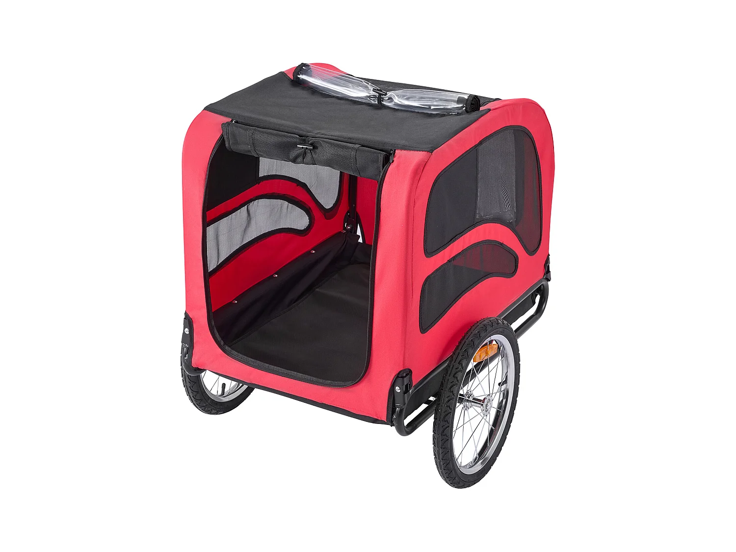 Remorque vélo SucceBuy pour Chien, Charge 45 kg, Porte Animaux de Compagnie de Vélos, Cadre Pliable Facile avec Roue à Dégagement Rapide, Réflecteur