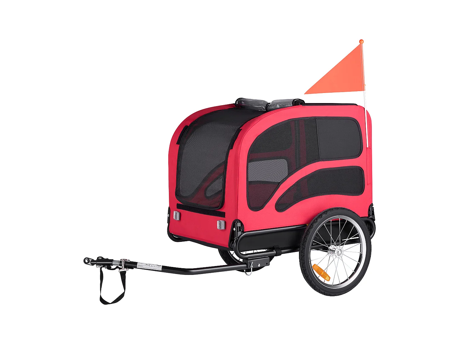 Remorque vélo SucceBuy pour Chien, Charge 45 kg, Porte Animaux de Compagnie de Vélos, Cadre Pliable Facile avec Roue à Dégagement Rapide, Réflecteur