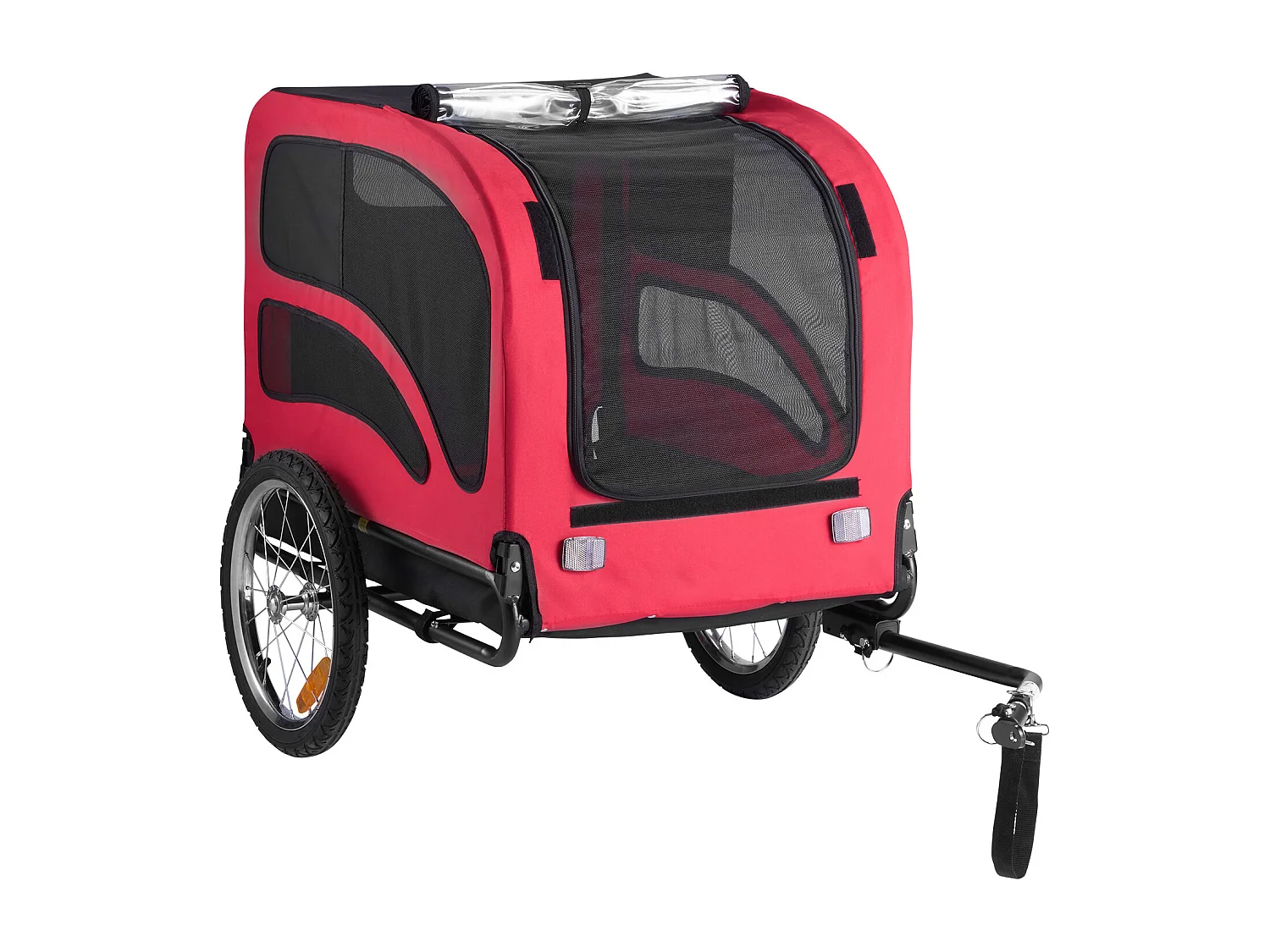 Remorque vélo SucceBuy pour Chien, Charge 45 kg, Porte Animaux de Compagnie de Vélos, Cadre Pliable Facile avec Roue à Dégagement Rapide, Réflecteur