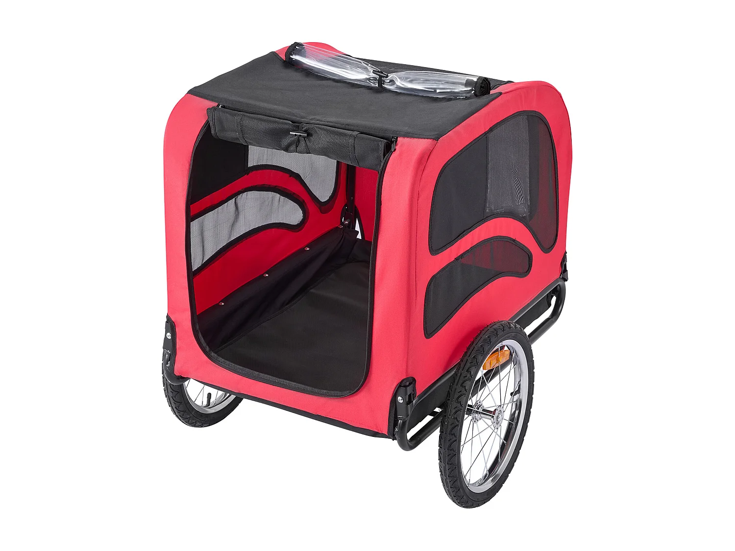 Remorque vélo SucceBuy pour Chien, Charge 45 kg, Porte Animaux de Compagnie de Vélos, Cadre Pliable Facile avec Roue à Dégagement Rapide, Réflecteur