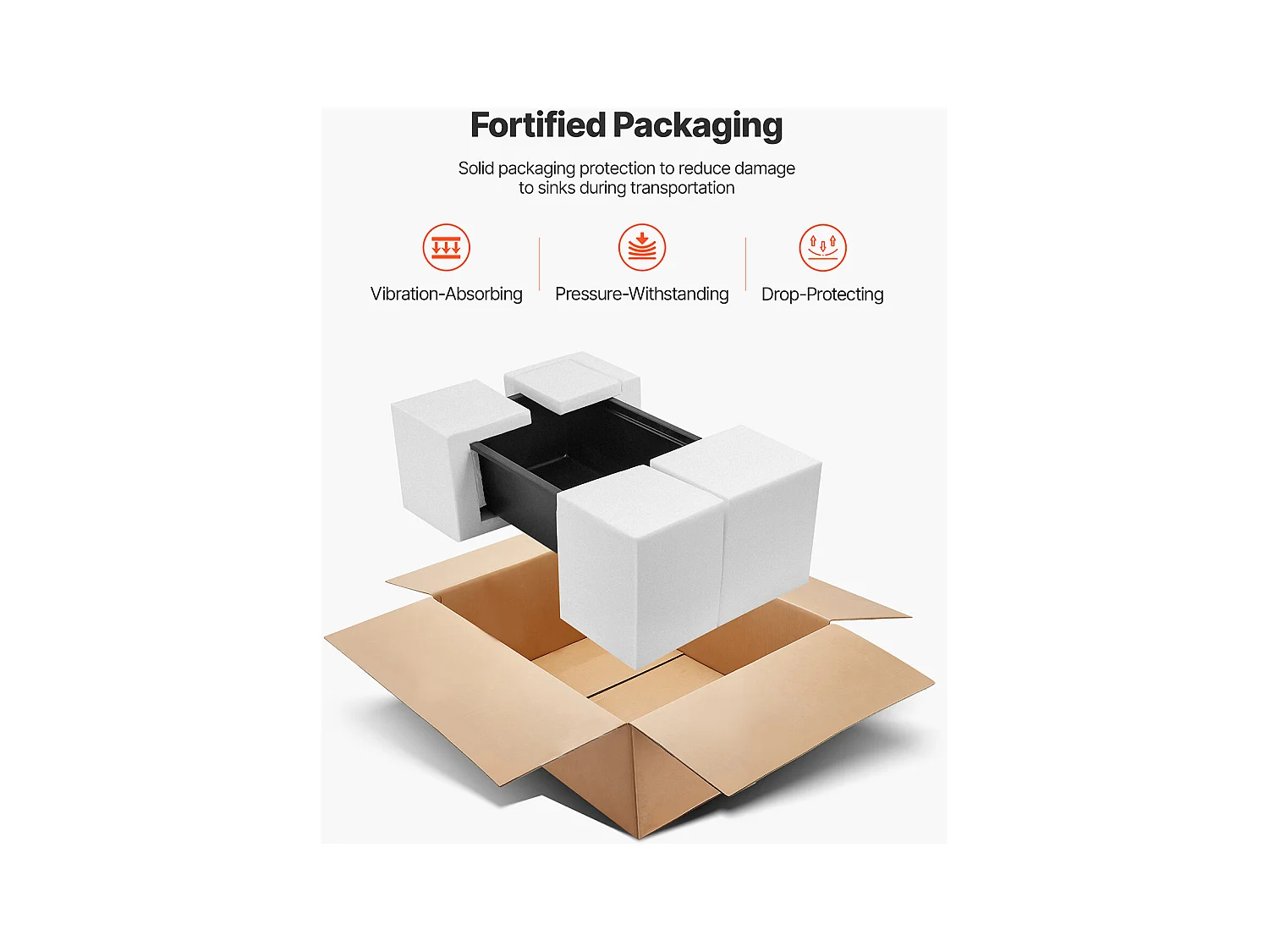 Évier de Cuisine SucceBuy Moderne en Granit de 83,8 cm, Évier sous Plan à Large Cuve Simple, Bac à Laver avec Accessoires Multiples, Nettoyage Facile