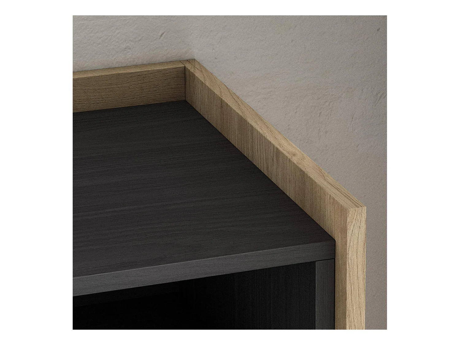 Buffet salon et cuisine, 156x80x37 cm, 3 Portes, Meuble chaussure, Noir et chêne