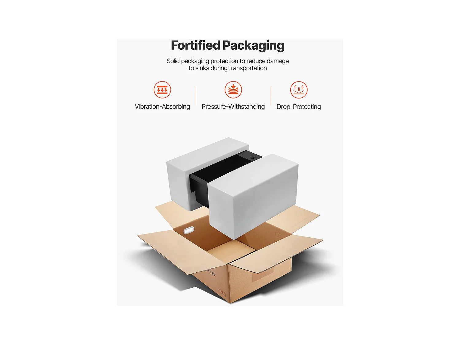 Évier de Cuisine SucceBuy Moderne en Granit de 63,5 cm, Évier à Poser à Large Cuve Simple, Bac à Laver Encastrable avec Accessoires Multiples