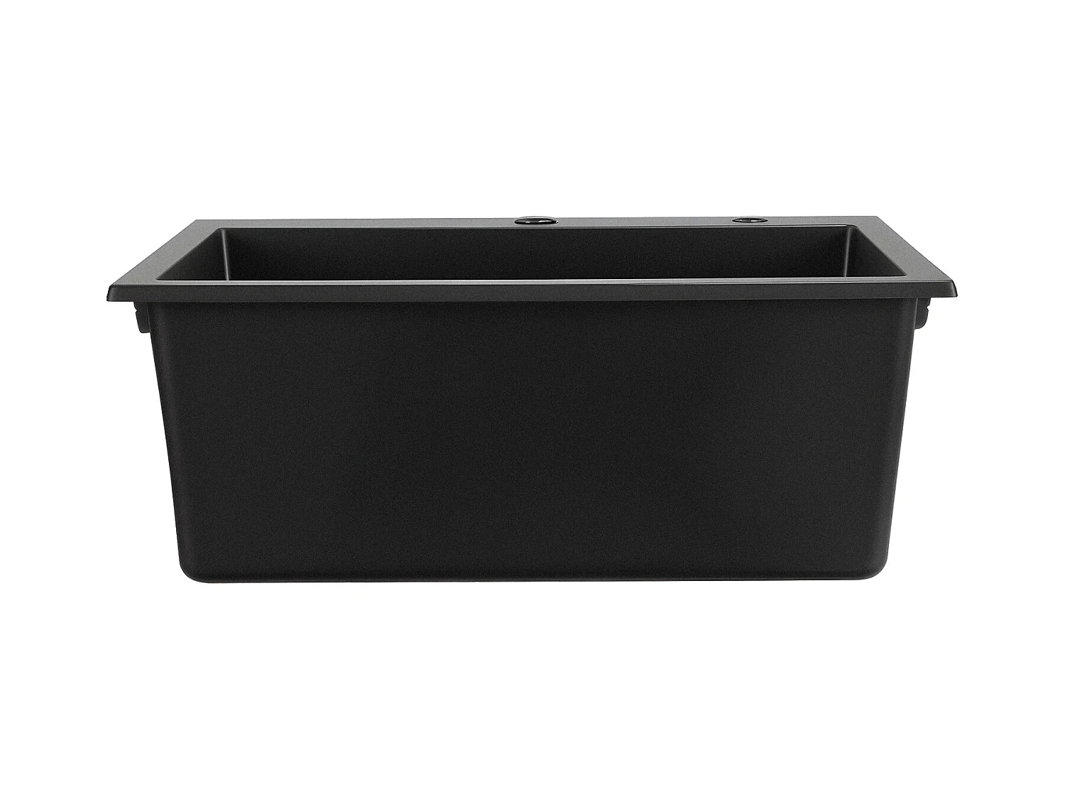 Évier de Cuisine SucceBuy Moderne en Granit de 63,5 cm, Évier à Poser à Large Cuve Simple, Bac à Laver Encastrable avec Accessoires Multiples