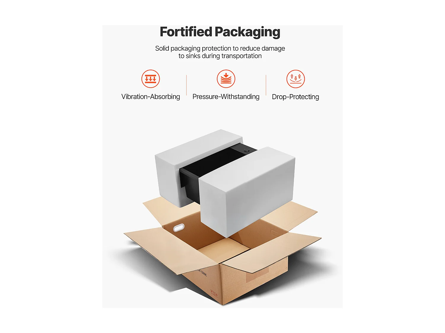 Évier de Cuisine SucceBuy Moderne en Granit de 63,5 cm, Évier à Poser à Large Cuve Simple, Bac à Laver Encastrable avec Accessoires Multiples