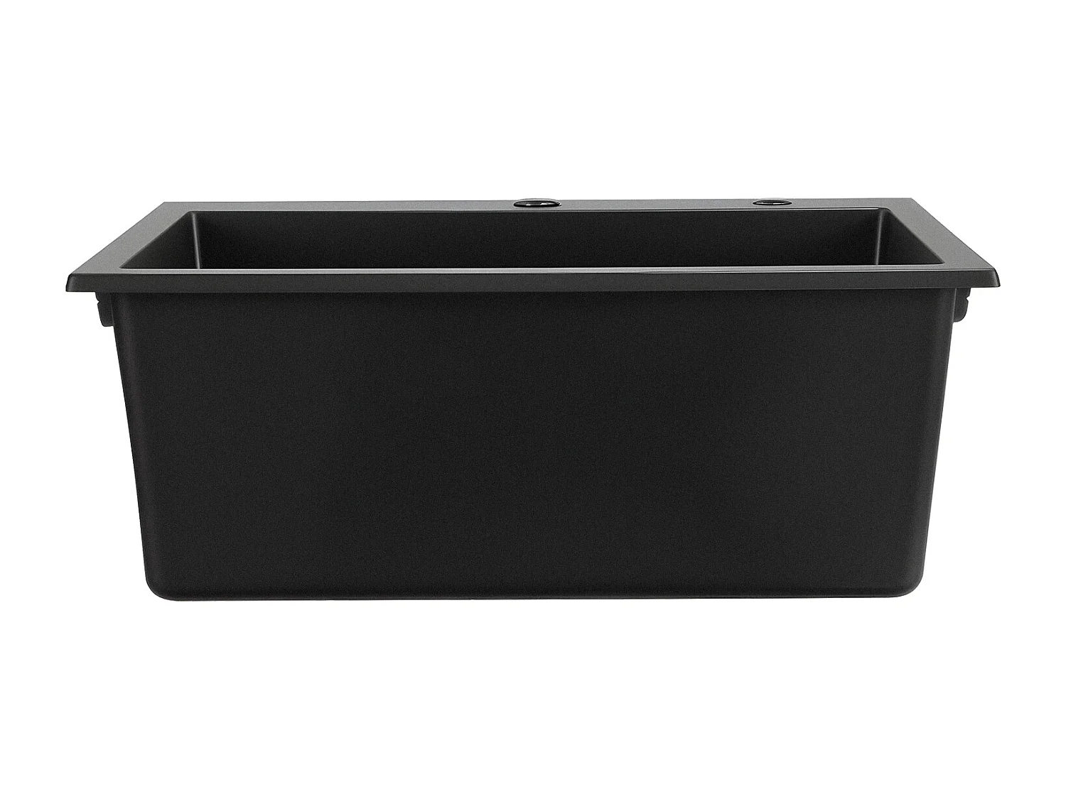 Évier de Cuisine SucceBuy Moderne en Granit de 63,5 cm, Évier à Poser à Large Cuve Simple, Bac à Laver Encastrable avec Accessoires Multiples