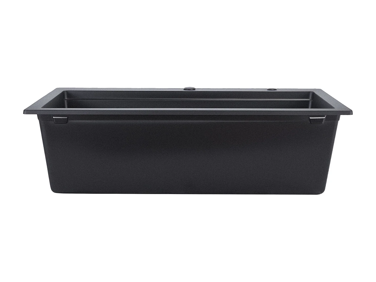 Moderne Küchenspüle SucceBuy aus Granit 84x56 cm, Aufbau-Spüle mit Großer Einzelspüle, Einbauwaschbecken mit Mehreren Zubehörteilen