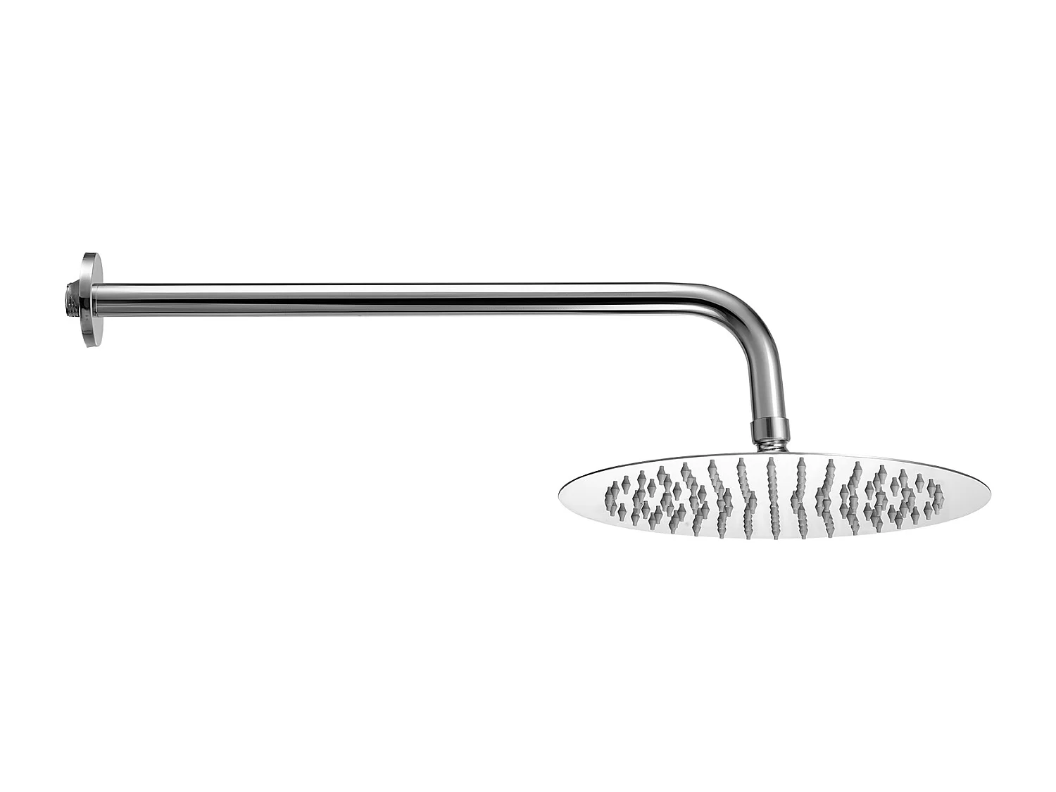 Colonne de Douche SucceBuy Kit de Douche avec Pommeau de Tête Rond de 254 mm, Douchette à Main et Kit de Garniture, Montage Mural, Finition Argentée Chromée