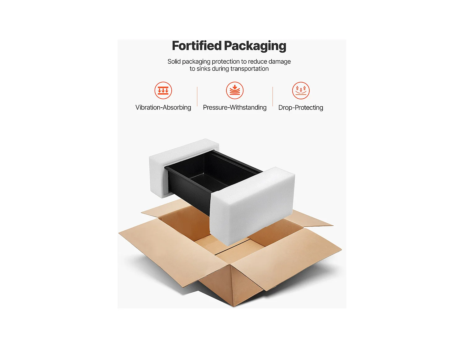 Évier de Cuisine SucceBuy Moderne en Granit de 76,2 cm, Évier sous Plan à Large Cuve Simple, Bac à Laver avec Accessoires Multiples, Nettoyage Facile