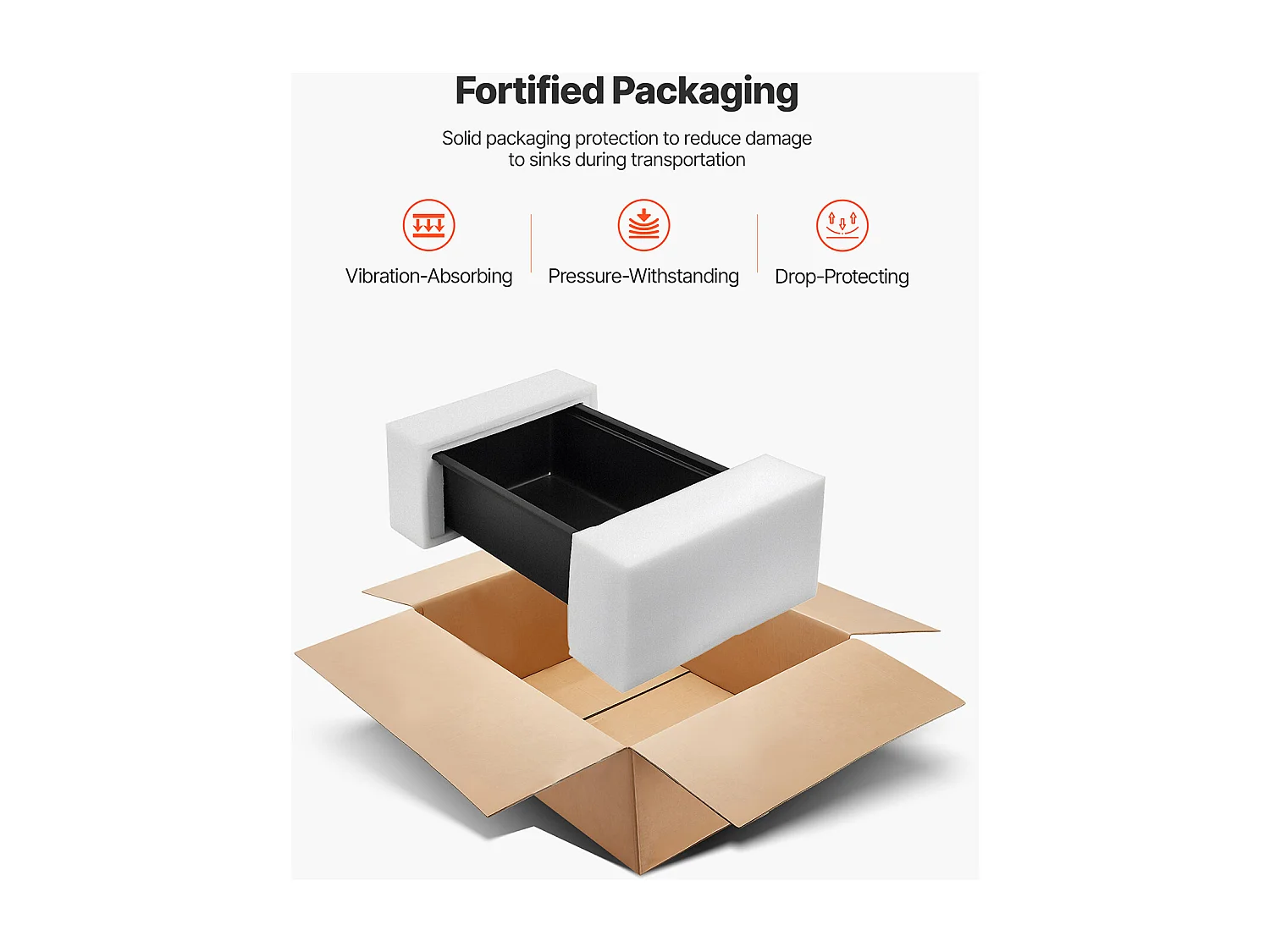 Évier de Cuisine SucceBuy Moderne en Granit de 76,2 cm, Évier sous Plan à Large Cuve Simple, Bac à Laver avec Accessoires Multiples, Nettoyage Facile