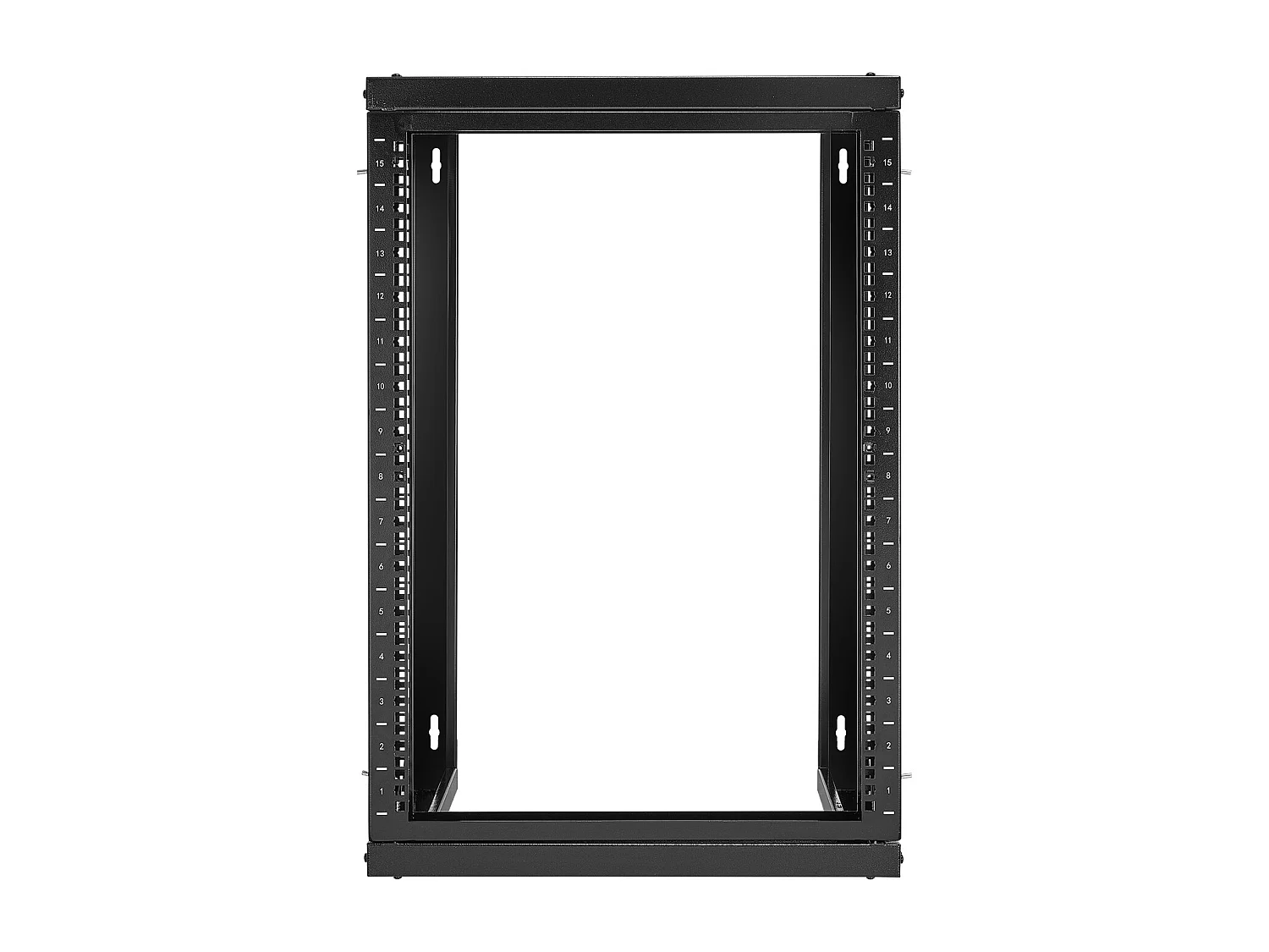 Rack de Serveur SucceBuy Mural 15U, Support de Réseau à Cadre Ouvert, Profondeur 45.5 cm, Capacité de Charge 68 kg, avec Ouverture 180°, pour Serveur