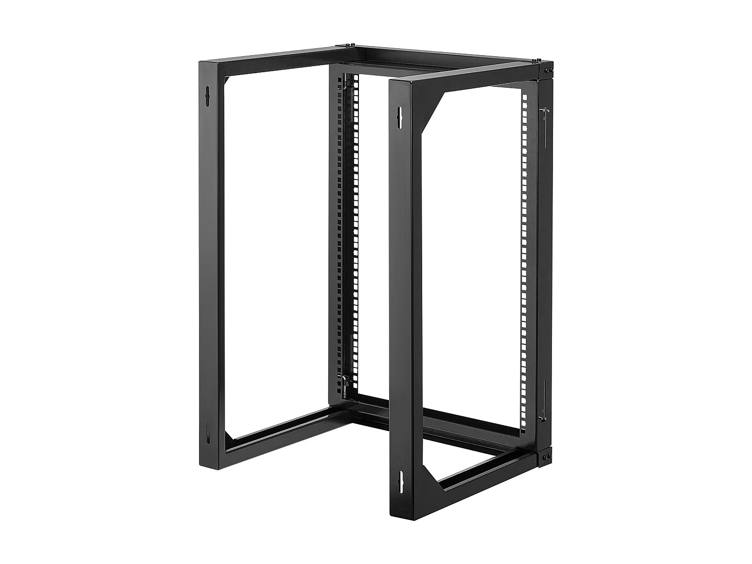 Rack de Serveur SucceBuy Mural 15U, Support de Réseau à Cadre Ouvert, Profondeur 45.5 cm, Capacité de Charge 68 kg, avec Ouverture 180°, pour Serveur