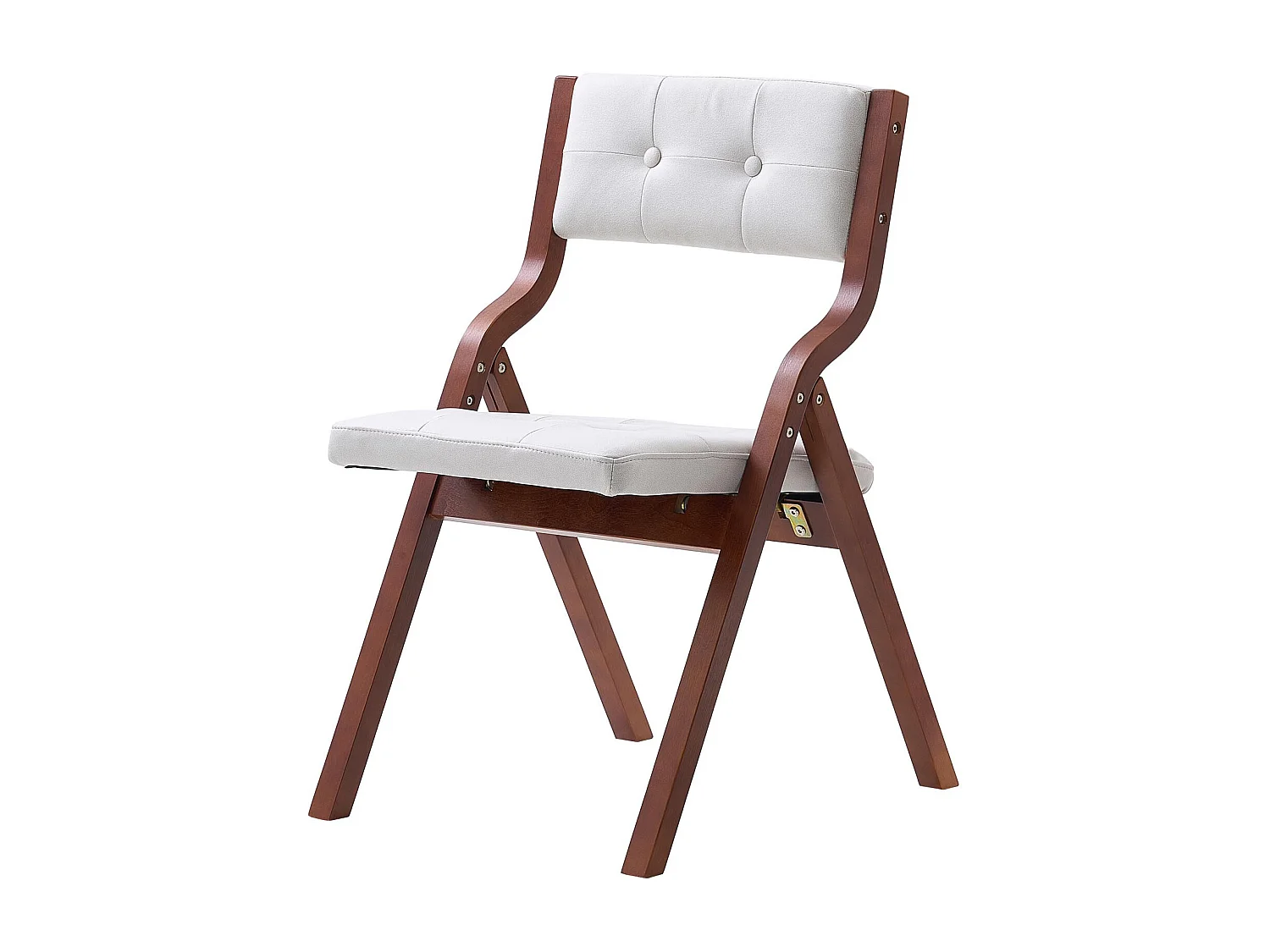 Sedia Pieghevole SucceBuy in Legno con Cuscino, Lotto di 2, Sedia da Pranzo Portatile Imbottita Moderna con Cuscino Seduta Pieghevole, Bianco