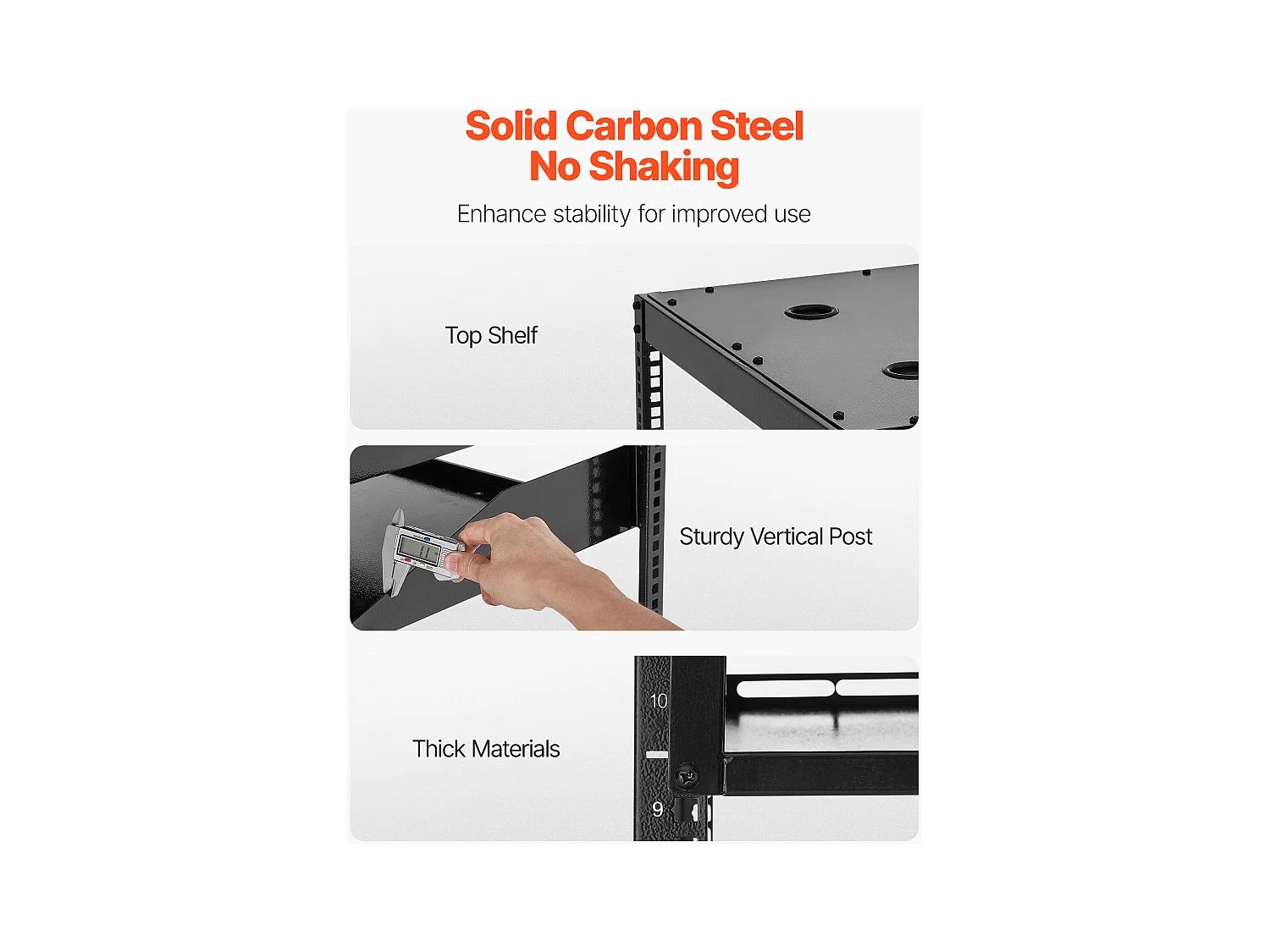 Rack für Server SucceBuy zu Offenem Rahmen 12U Support für Netzwerk Selbsttragend oder Wand, Tiefe 58.5 cm, mit Belüfteten Regalen, Montagematerial