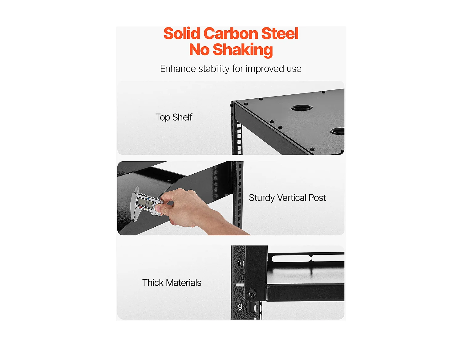 Rack de Serveur SucceBuy à Cadre Ouvert 12U Support de Réseau Autoportant ou Mural, Profondeur 58.5 cm, avec Étagères Ventilées, Matériel de Montage