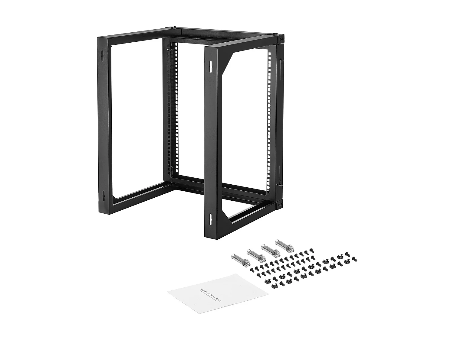 Rack de Servidor SucceBuy Mural 12U, Soporte de Red a Marco Abierto, Profundidad 45.5 cm, Capacidad de Carga 68 kg, con Apertura 180°, para Servidor