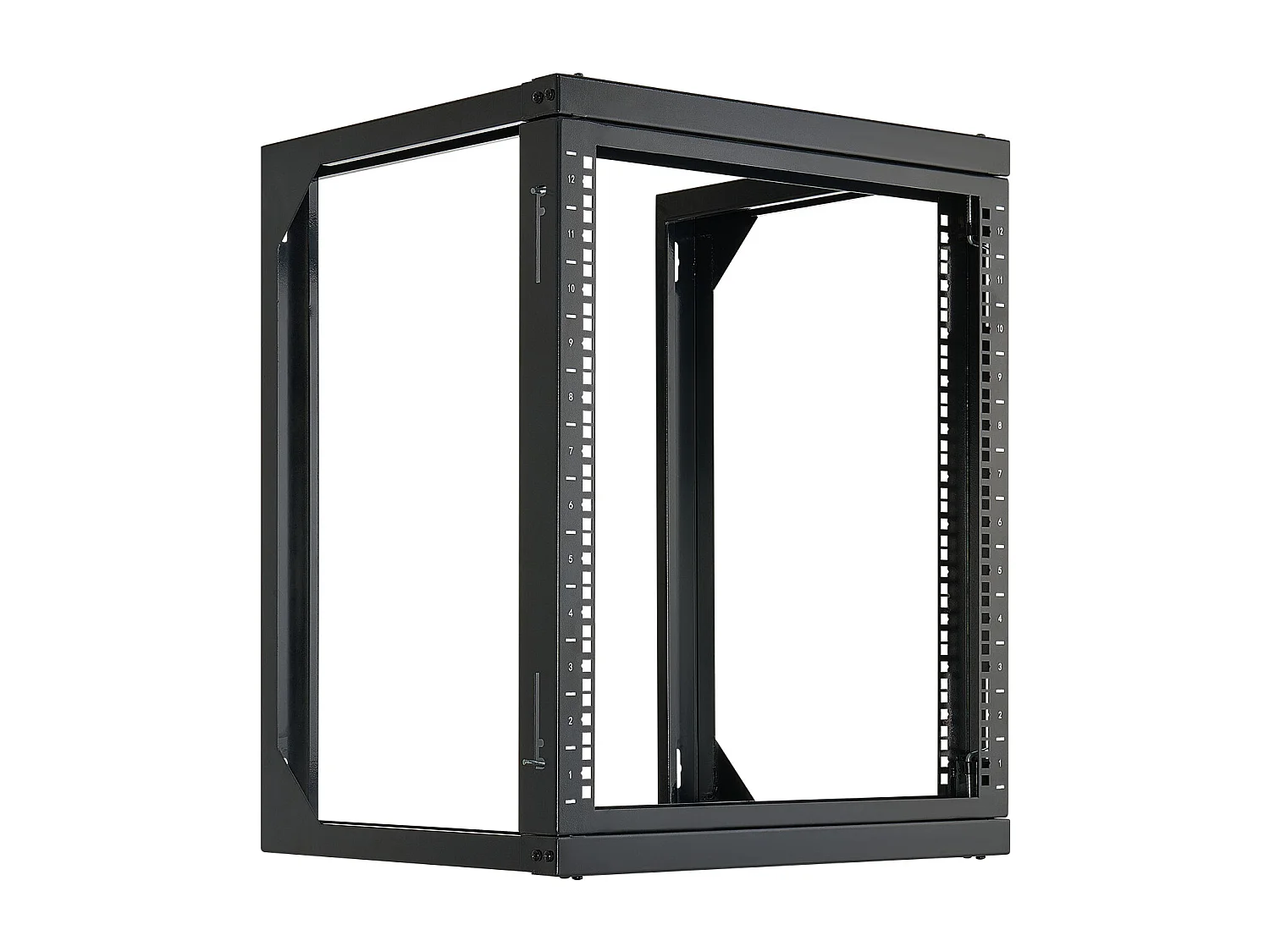 Rack de Servidor SucceBuy Mural 12U, Soporte de Red a Marco Abierto, Profundidad 45.5 cm, Capacidad de Carga 68 kg, con Apertura 180°, para Servidor