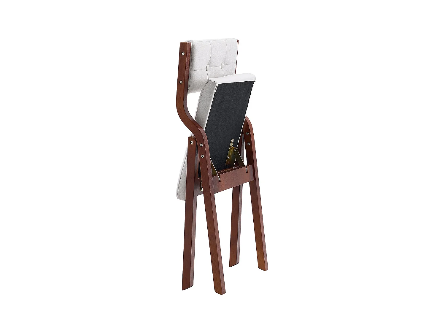 Chaise Pliante SucceBuy en Bois avec Coussin, Lot de 4, Chaise de Salle à Manger Portable Rembourrée Moderne avec Coussin d'Assise Pliable, Blanc