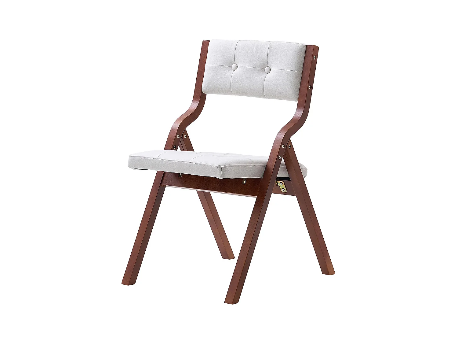 Chaise Pliante SucceBuy en Bois avec Coussin, Lot de 4, Chaise de Salle à Manger Portable Rembourrée Moderne avec Coussin d'Assise Pliable, Blanc