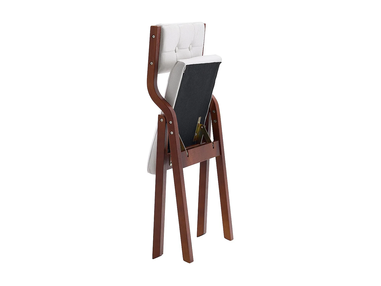 Chaise Pliante SucceBuy en Bois avec Coussin, Lot de 4, Chaise de Salle à Manger Portable Rembourrée Moderne avec Coussin d'Assise Pliable, Blanc