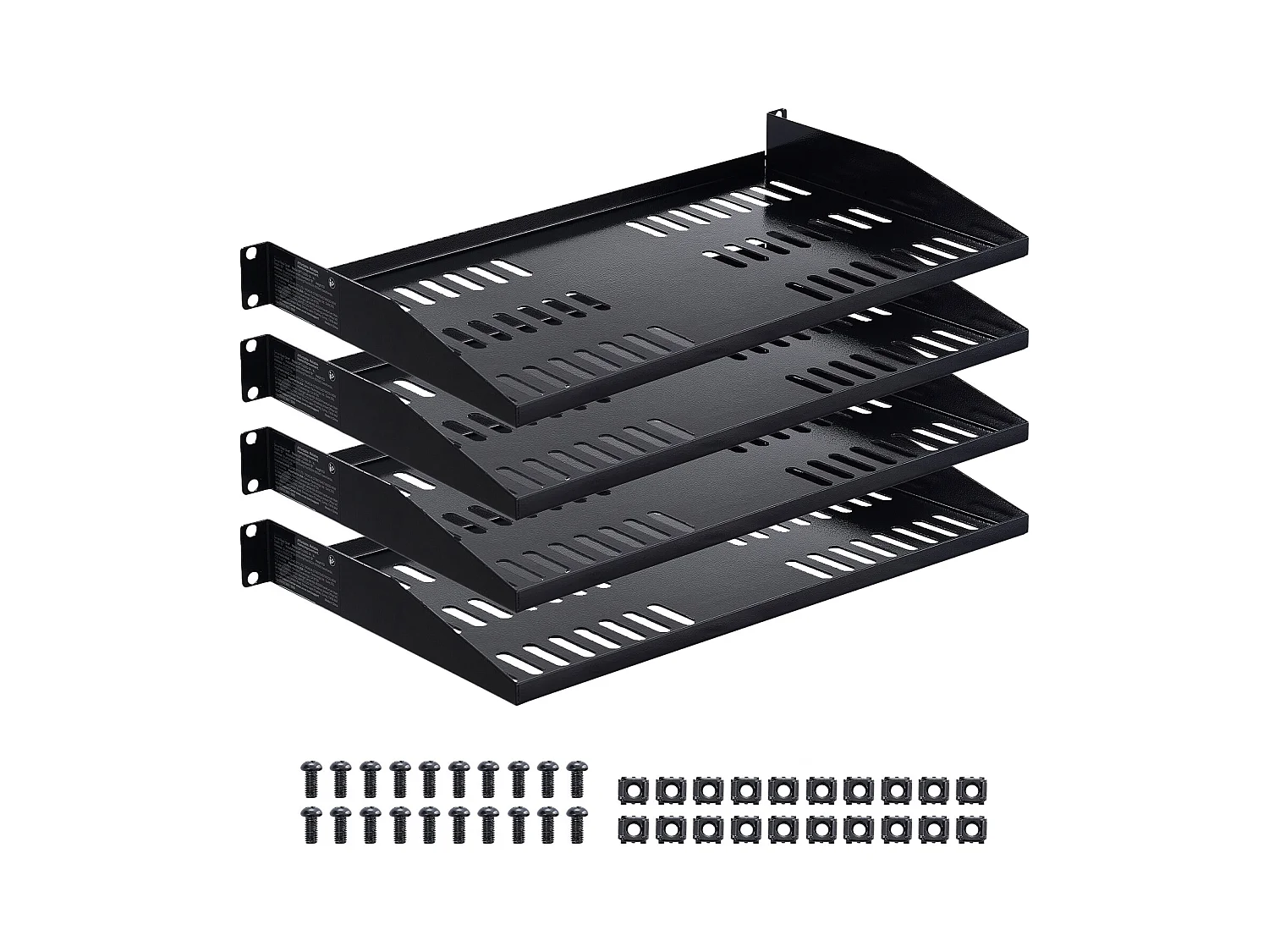 Regal Rack Server Netzwerk 1U SucceBuy, Satz von 4, Tiefe 25,4 cm, Belastung 22,68 kg, Montage Rack oder Wand, mit Belüfteter Ablage, Gute Luftzirkulation