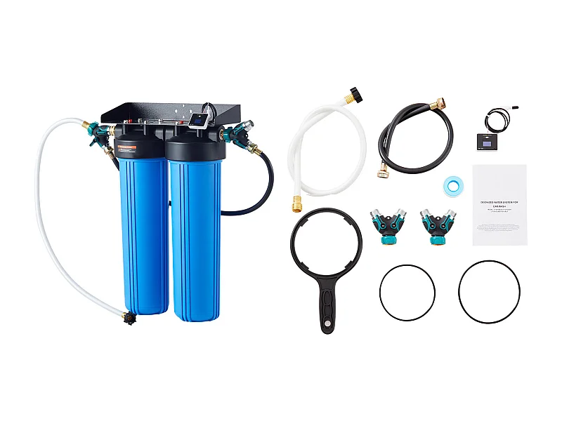 Ontmineralisator SucceBuy voor Vlekvrije Auto wassen, Gedemineraliseerd Water Systeem met Ingebouwde TDS Meter, Vlekwerend Filter met Dubbele Uitvoermodus