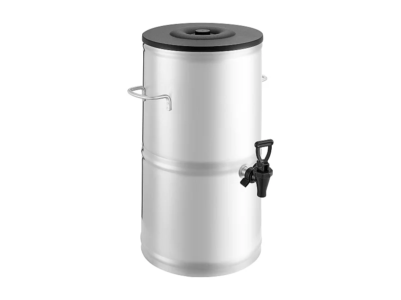 Dispensador de Bebidas SucceBuy de 15 L, Fuente de Agua Caliente y Fría No Eléctrica con Grifo y Asa, Contenedor de Acero Inoxidable