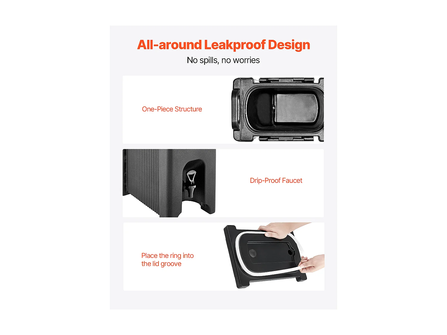 Isolierter Getränkespender SucceBuy 2x19 L, Nicht-Elektrischer Warm- und Kaltwasserbrunnen mit Hahn und Griff, Isolierbehälter